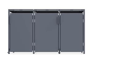Mülltonnenbox Anthrazit für 3 Mülltonnen 120 und 240 Liter