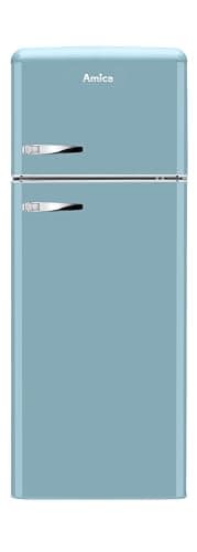Amica KGC 15632 T Retro Kühl-/Gefrierkombination / Ice Blue (Türkis) / 144cm (H) x 55cm (B) x 62cm (T) / Retro-Design / Kühlschrank mit Gefrierfach