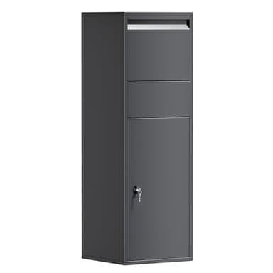 Wiltec Paketkasten Anthrazit 460 x 450 x 1400 mm, Paketbox Zuhause, Private Paketannahme passend für Pakete der Größe S und L, Standbriefkasten
