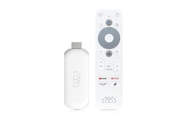 AB-COM Homatics Stick HD Media Player mit Fernbedienung Media-Streaming-Client Android TV 11 32GB, 1GB RAM Bluetooth 5.0 Unterstützt AV1 und Chromecast