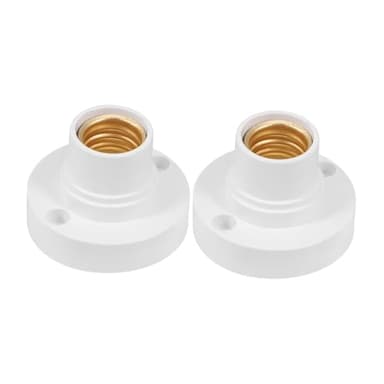 2 Stück E27 Lampenfassung Universal, Fassung zum Anschrauben, Lampensockel Adapter für LED-Lampen, Weiß