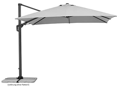 Schneider Sonnenschirm Rhodos Twist, silbergrau, 300 x 300 cm quadratisch, 730-14, Gestell Alu/Stahl, Bespannung Polyester, 25.7 kg