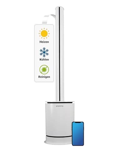 Venta AP100 Hybrid 3-in-1 Luftreiniger, Ventilator, Heizlüfter, H13-Filter entfernt 99,97% Feinstaub, Viren, Allergene; UVC-Technologie, bis 70 m², App- und Sprachsteuerung, intelligente Sensoren