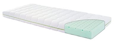 Träumeland Kinder-und Jugendmatratze WOLKENTRAUM, 90 x 200 x 15 cm, Gute Belüftung und sehr guter Liegekomfort, Grün