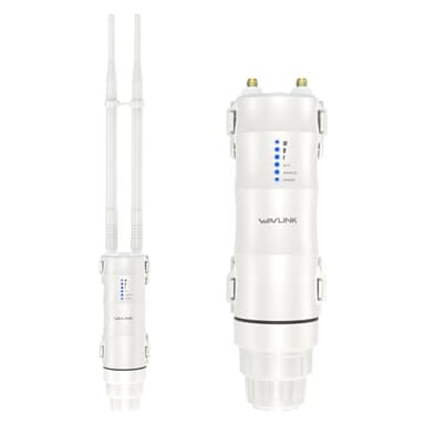 WAVLINK AC600 Outdoor-Access Point, Dualband-WLAN-Router/Extender mit großer Reichweite, 2,4 GHz 150 Mbit/s + 5 GHz 433 Mbit/s, 2*7 dBi Omni-Antennen, passives und aktives PoE, unterstützt Fit/Fat AP