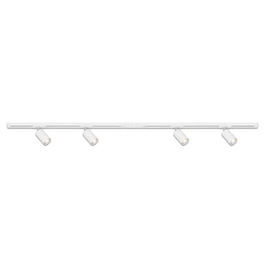 BRILONER - Schienensystem Rail Starterset, 4x GU10 Spots schwenkbar, erweiterbar, Lichtschienensystem Decke, Strahler Schiene, Deckenlampe, Deckenleuchte, Spotlight, 1,5 m, Weiß