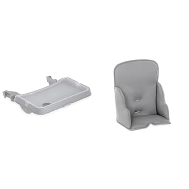 Hauck Alpha Tray 3in1 Set, tiefenverstellbares Essbrett mit herausnehmbarem Tablett, grau & Alpha Cosy Comfort Sitzverkleinerer ab 6 Monate, grau, 667866