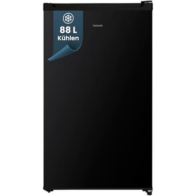 homeX Kühlschrank ohne Gefrierfach, Vollraumkühlschrank klein - 88L Nutzinhalt, freistehend und kompakt, Tischkühlschrank leise 39 dB, Fridge mit Innenbeleuchtung, schwarz, CS1016-B