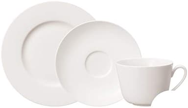 Villeroy und Boch - Twist White Kaffee-Set für bis zu 6 Personen, 18tlg., zeitloses Kaffeeservice, Premium Porzellan, weiß, spülmaschinengeeignet