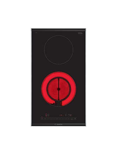 Bosch PKF375FP2E Serie 6 Domino-Glaskeramik-Kochfeld, 30 cm breit, PowerBoost schnelleres Kochen, DirectSelect intuitive Bedienung, ComfortProfil elegant dekorloses Design,Kindersicherung, Schwarz