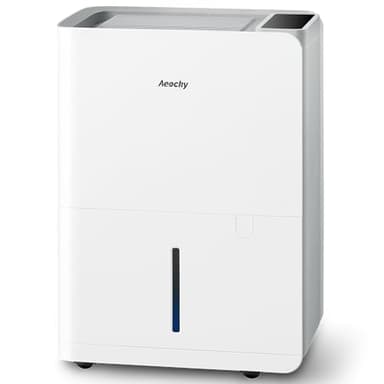 Max 25L/d, luftentfeuchter elektrisch, AEOCKY Raumgröße ca.200m³(50m²), Smart Luftentfeuchter mit Ablaufschlauch, Geeignet für Keller, Waschküche, Schlafzimmer, Badezimmer