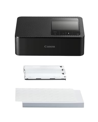 Canon SELPHY CP1500 Mobiler Fotodrucker mit Papierset, Schwarz - Drahtloser Bluetooth-Drucker mit Zubehör - Kompakt und Leicht - Mi 54 Blatt Papier im 4x6 Postkartenformat