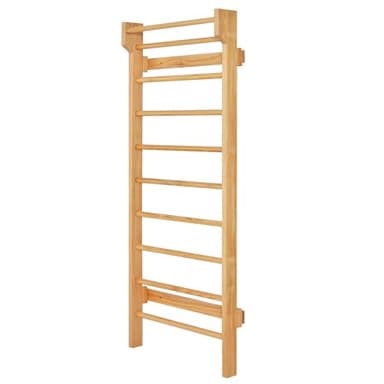 COSTWAY Sprossenwand Holz, Kletterwand mit Klimmzugstange & 10 Sprossen, Turnwand Sportgerät 150kg Belastbar, Klettergerüst Indoor für Erwachsene und Kinder, 195 x 81 x14cm