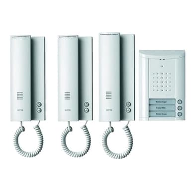 Schneider Electric Ritto Türsprechanlage, Entravox, Komplettset für 3-Familienhaus, Gegensprechanlage mit Beleuchtung und Klingeltasten, Weiss/Weiss, Artikelnummer 1841370