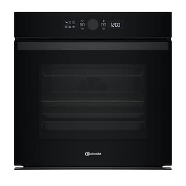 Bauknecht BBI4S8HM1SK Einbau-Backofen, 60 cm, 73 l Garraum, Heißluftbackofen mit 15 Funktionen, AirFry-Funktion, PowerHeißluft, 310 °C Pizzafunktion, Multi-Level-Kochen, Schwarzglas