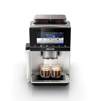 SIEMENS Kaffeevollautomat EQ900, großes farbiges TFT-Display, 2 Bohnenbehälter, 36 Heiß- und Kaltgetränke, Cold Brew, super leise, Doppeltassenfunktion, Steuerung per App, Edelstahl, TQ907D03
