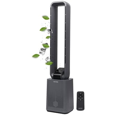 Echos Turmventilator sehr leise Ventilator leise DC Motor Fernbedienung Oszillierend LED-Display 3 Modi 12 Stufen Tower-Ventilator Säulenventilator Standventilator Luftkühler 15h Timer Tower Fan