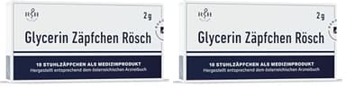 Glycerin Zäpfchen | 2g (10 Zäpfchen) | für eine natürliche Stuhlregulierung | wirkt sanft abführend und schont die Darmflora | Kinder ab 2 Jahren, Jugendliche und Erwachsene (Packung mit 2)
