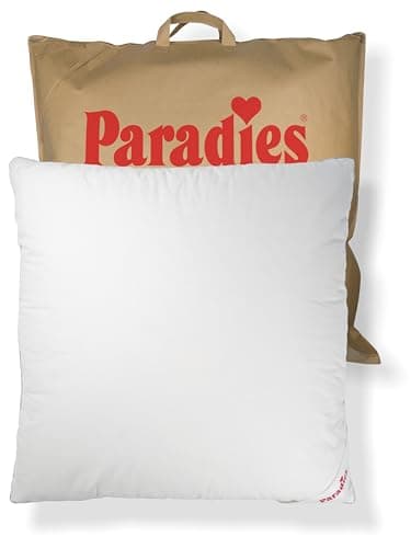 PARADIES Daunenkissen 80x80 cm - 1200g - Cleo fest Bio - festes Kopfkissen 80x80 Daunen mit RDS zertifizierten Gänsefedern und Daunen