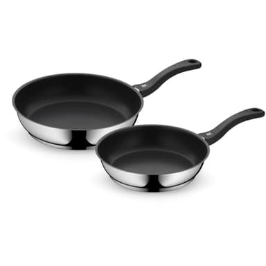WMF Devil Pfannenset Induktion 2-teilig – Bratpfannen 24, 28 cm – Edelstahl Cromargan Antihaft Pfannen Set, beschichtet, spülmaschinengeeignet, backofenfest, hitzebeständig und kratzfest