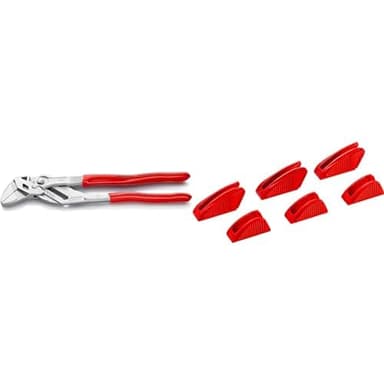 KNIPEX Zangenschlüssel Zange und Schraubenschlüssel in einem Werkzeug (250 mm) 86 03 250 & Schonbacken für 86 XX 250 3 Paar 86 09 250 V01