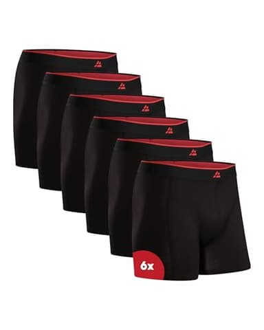 DANISH ENDURANCE 6er Pack Bambus Boxershorts Herren, Unterhosen Herren mit oder ohne Eingriff, 4XL Schwarz