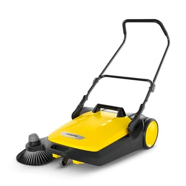 KÄRCHER Kehrmaschine S 6 (Max. Flächenleistung: 2500 m²/h, 1 Seitenbesen, Kehrbehälter: 38 l, Arbeitsbreite: 670 mm, ergonomisch Schubbügel, selbststehender Kehrbehälter), Gelb/Schwarz