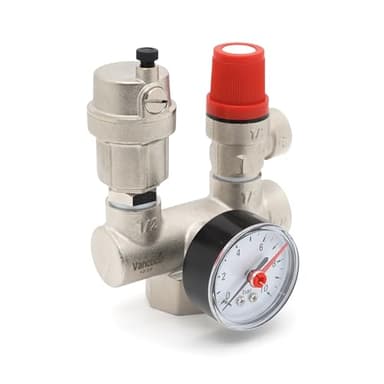 Vancoco Kesselsicherheitsgruppe Sicherheitsgruppe Anschlußgruppe und Druckentlastung DN25 (1") Heizungsanlage Heizung 3 bar