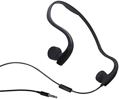 Knochenleitungs-Kopfhörer, Kopfhörer mit Kabel, 3,5 mm wasserdicht, Geräuschunterdrückung, Freisprecheinrichtung, Outdoor-Sport-Smart-Kopfhörer, Nackenbügel mit Mikrofon, Schwarz