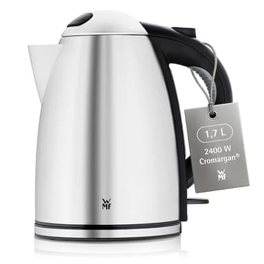 WMF Stelio Wasserkocher Edelstahl 1,7l, elektrischer Wasserkocher mit Kalkfilter, 2400 W, Wasserstandanzeige beleuchtet, Überhitzungsschutz, edelstahl matt silber