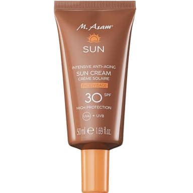 M. Asam SUN Intensive Anti-Aging Sonnencreme Gesicht LSF 30 (50 ml) – Gesichtscreme mit sofortigem Schutz vor UVA- & UVB-Strahlung, beugt sonnenbedingten Hautschäden vor, mit Aloe Vera & Kokoswasser