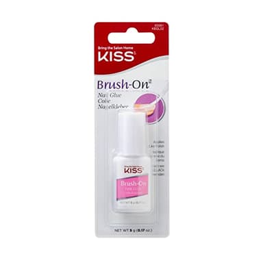 KISS Brush-On-Nagelkleber für Press-On-Nägel, Nagelkleber mit schnelltrocknender Formel, enthält Flasche (5 g) mit Drehverschluss und Pinselapplikator