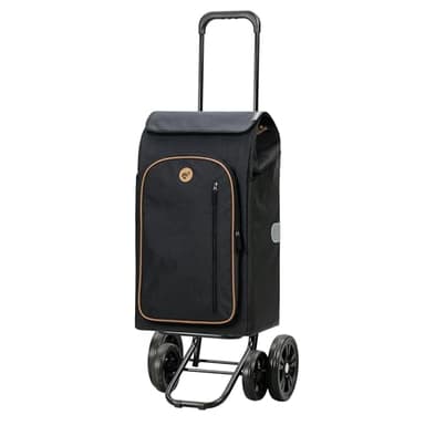 Andersen Einkaufstrolley - klappbar - 61 Liter - 4 Räder - mit Kühlfach - höhenverstellbar - belastbar 50 kg - Stahlgestell - Trolley - Quattro Shopper Folke schwarz