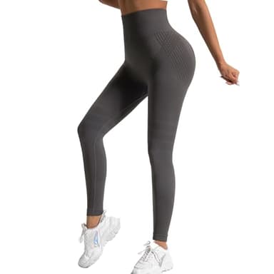 3D Leggings Anti Cellulite Kompression Damen, Bequeme Kompressionsleggins Lipödem, Push Up Scrunch Für Sport (Dunkelgrau, XL)