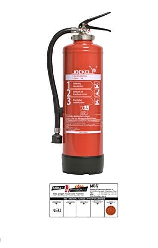 6Liter Gel-Feuerlöscher Gellöscher Sonderlöscher für Lithium-Ionen-Akkus DIN EN 3, GS + Wandhalter + Standfuß, 8 A = 2 LE Feuerlöscher mit Instandhaltungsnachweis von MBS-FIRE
