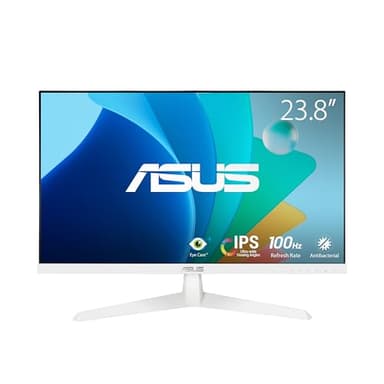ASUS Eye Care VY249HF-W - 24 Zoll Full HD Monitor - 100 Hz, 1ms MPRT, AdaptiveSync - IPS Panel, Vesa 100x100, 16:9, 1920x1080, HDMI, Weiß