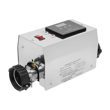 DWIKRYT 3000W Schwimmbadheizung, Elektrisch Poolheizung, Poolheizung Elektro-Durchlauferhitzer mit Anzeigelampen und emperaturregler für Schwimmbäder Spa-Pools Badewannen