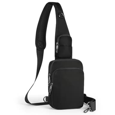 BROADREAM Anti-Diebstahl Schultertasche Brusttasche Sling Chest Crossbody Bag Umhängetasche Herren Damen Klein Männer Handtaschen mit Reißverschluss Lock und RFID-Blockierung