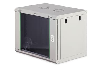 DIGITUS Netzwerk-Schrank 19 zoll 9 HE - Wandmontage - 450 mm Tiefe - Traglast 60 kg - Dynamic Basic - Glastür - Grau