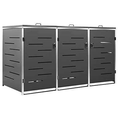 Refined Mülltonnenbox für 3 Tonnen 207x77,5x115 cm Edelstahl