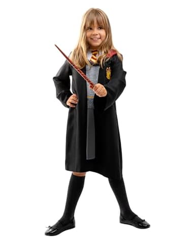 Funidelia Offizielles Hermione Granger Kostüm für Mädchen mit Umhang und Kleid, Gryffindor Kinderumhang Hogwarts, Karneval, Halloween und Partys – Größe 10-12 Jahre