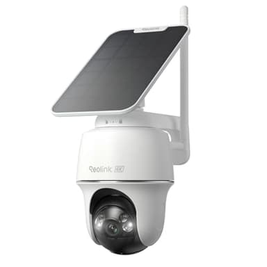 Reolink Erste 4K Solar Überwachungskamera Aussen Akku, Argus PT Ultra + Solarpanel, 2,4&5GHz WiFi, Auto-Tracking, Solar WLAN Kamera Outdoor mit 8MP UHD Farbnachtsicht, KI-Erkennung, Keine Monatsgebühr