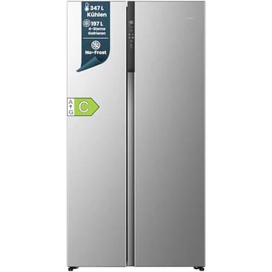 homeX Side by Side Kühlschrank, Kühl-Gefrier-Kombination, No Frost - 544 Liter, Multi Airflow, leise Kühl Gefrierkombination 37 dB, Kühlschrank mit Gefrierfach, EEK C, 179 cm, silber, CFBSN5441C-S