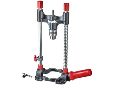 kwb Bohrständer mit Bohrfutter - Mobiler Bohrständer für präzises Bohren - Einstellbare Winkelarretierung - Für Flächen und runde Werkstücke