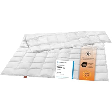 sleepling leichte Sommer Daunendecke 135x200 cm, 90% Daunen 10% Federn, Sommerdaunendecke, Sommerdecke, Sommerbettdecke, Bettdecke 135 x 200 cm, Made in EU, Öko-Tex, Downpass