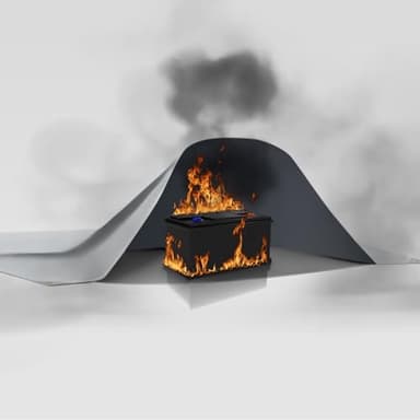 FLASLD Feuerfeste Lithium-Batterieabdeckung, schnellste und einfachste Möglichkeit, kleine Brände zu isolieren und zu löschen, Feuerdecke für E-Scooter und E-Bike (150 x 150 cm, Grau)