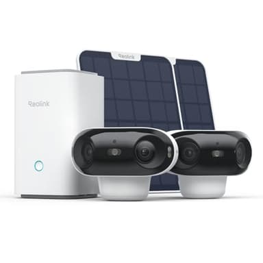 Reolink Argus 4 Pro Solar Überwachungskamera Aussen Akku, 4K ColorX-Nachtsicht, 180°-Weitwinkel, Wi-Fi 6, 8MP Kabellose IP Kamera mit Home Hub, Keine monatlichen Gebühren, 2-Kamera-Set mit Solarpanel