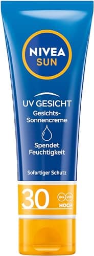 NIVEA SUN UV Gesicht Gesichts-Sonnencreme mit LSF 30, sofortiger Sonnenschutz für Gesicht, Hals & Dekolleté, Sonnencreme mit 24h Feuchtigkeitspflege (50 ml)