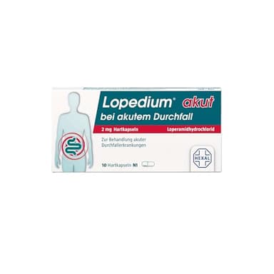 Lopedium akut bei akutem Durchfall | 10 Hartkapseln | Schnelle Hilfe bei akutem Durchfall | Ideal für die Haus- und Reiseapotheke
