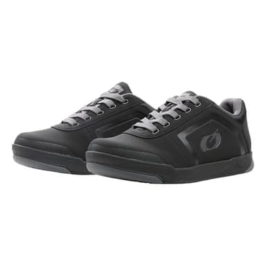 O'NEAL Pinned Flat Pedal Mountainbike Schuhe I MTB Downhill Freeride | Hoher Grip, perfekte Passform I MTB Schuhe Herren & Damen mit verstärkter Zehenkappe | Schwarz Grau | 44